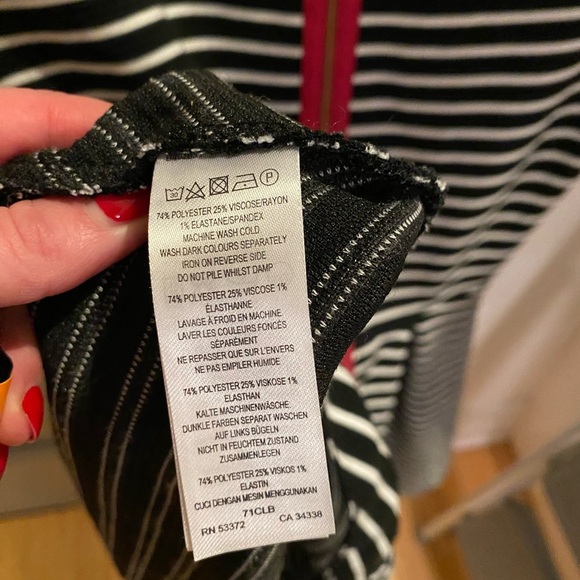 French Connection Black and White Stripe Suki Fit & Flare - Picture 6 of 6